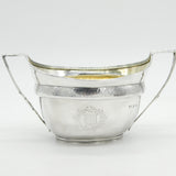 George III Sterling Silver Crested Sugar Bowl Antique 1804 London John Emes