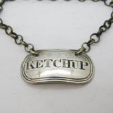George III Sterling Silver 'Ketchup' Sauce Label Antique c1790 London