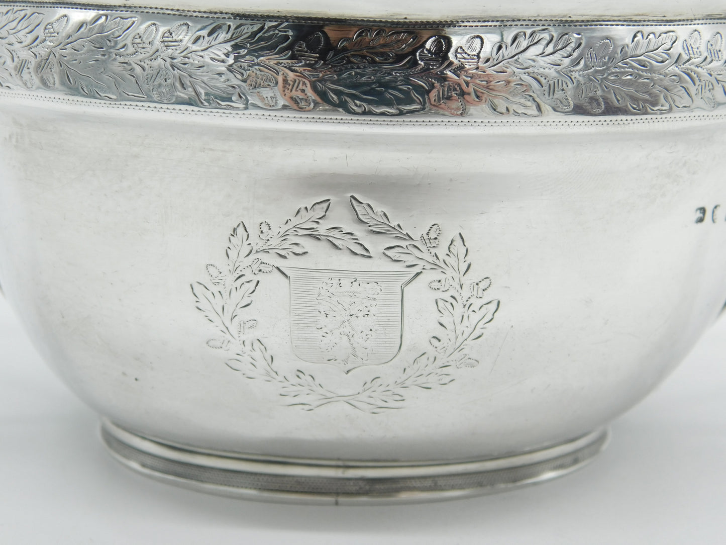 George III Sterling Silver Crested Sugar Bowl Antique 1804 London John Emes