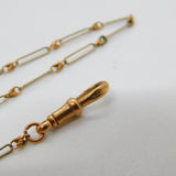 9ct Gold Albert Watch Chain Trombone Link 34.0cm 13.3" Antique Victorian