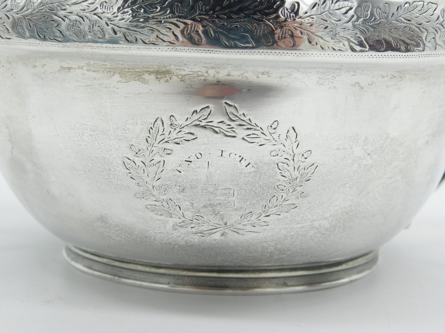 George III Sterling Silver Crested Sugar Bowl Antique 1804 London John Emes