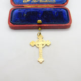 Edwardian 9ct Rose Gold Celtic Cross Pendant Floral Patterns c1910 Antique
