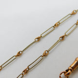 9ct Gold Albert Watch Chain Trombone Link 34.0cm 13.3" Antique Victorian