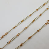9ct Gold Albert Watch Chain Trombone Link 34.0cm 13.3" Antique Victorian