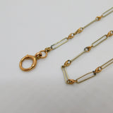 9ct Gold Albert Watch Chain Trombone Link 34.0cm 13.3" Antique Victorian