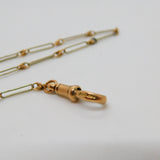 9ct Gold Albert Watch Chain Trombone Link 34.0cm 13.3" Antique Victorian