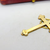 Edwardian 9ct Rose Gold Celtic Cross Pendant Floral Patterns c1910 Antique