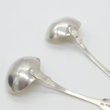 Irish Victorian Sterling Silver Pair of Fiddle Thread Crested Ladles 1851 Dublin