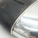 Victorian Sterling Silver, Leather & Glass Stirrup Cup Hip Flask Antique 1894 London