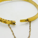 Victorian Etruscan Style 15ct Yellow Gold Seed Pearl Bangle Bracelet c1860