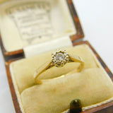 9ct Yellow Gold & 0.15ct Diamond Set Solitaire Ring Vintage c1990 Sheffield