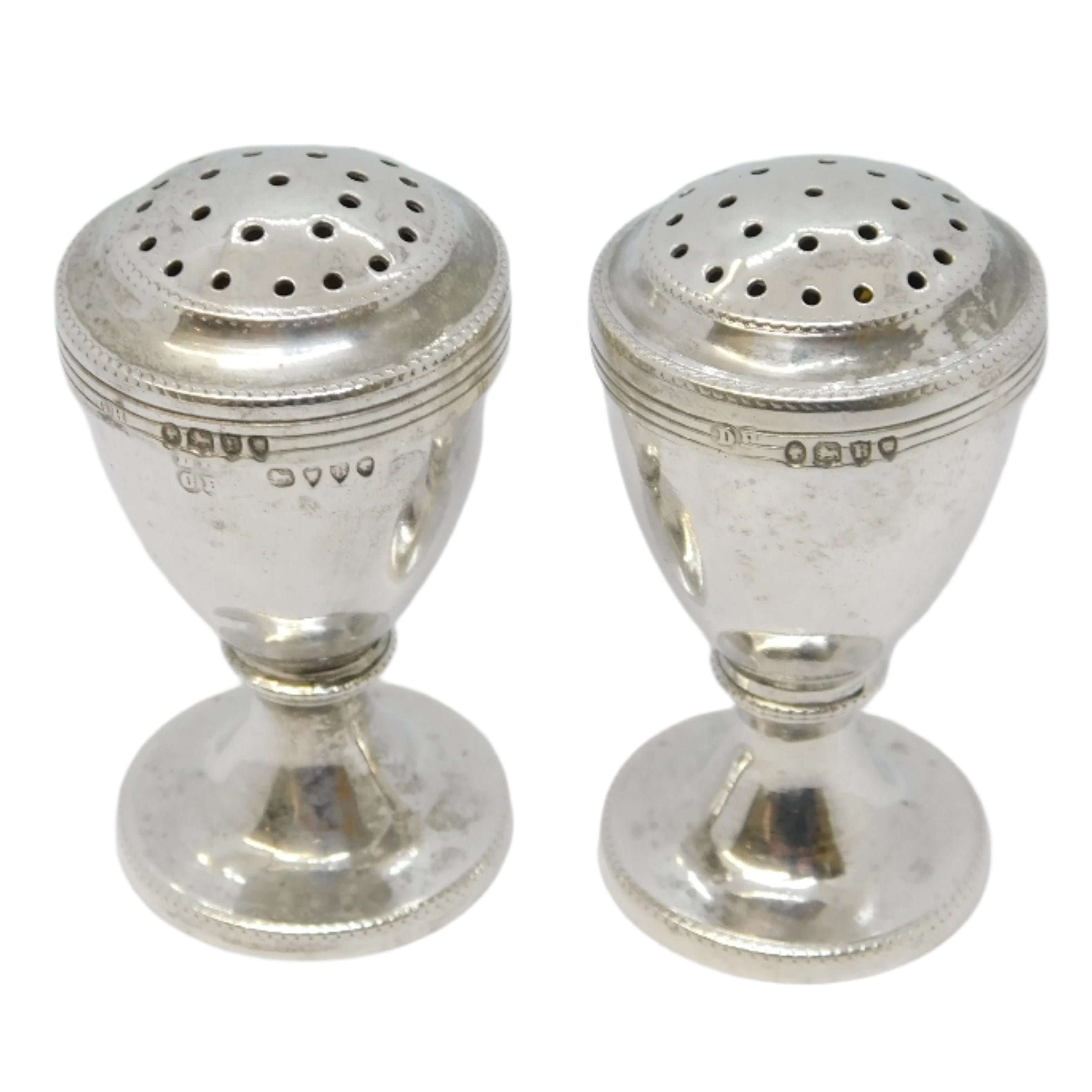 Victorian Silver Pepper Shakers Antique