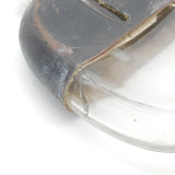 Victorian Sterling Silver, Leather & Glass Stirrup Cup Hip Flask Antique 1894 London