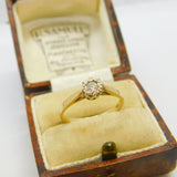 9ct Yellow Gold & 0.15ct Diamond Set Solitaire Ring Vintage c1990 Sheffield