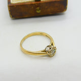 9ct Yellow Gold & 0.15ct Diamond Set Solitaire Ring Vintage c1990 Sheffield