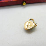 Edwardian 9ct Rose Gold & Pave Set Turquoise Small Drop Pendant c1910 Antique