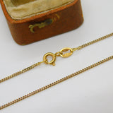 18ct Yellow Gold Curb Link Chain Necklace 46.8cm / 18.4" Vintage c1980