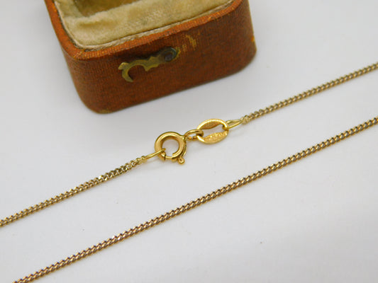 18ct Yellow Gold Curb Link Chain Necklace 46.8cm / 18.4" Vintage c1980