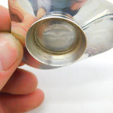 Meka Danish Sterling Silver & Blue Guilloche Enamel Candlestick c1920 Art Deco