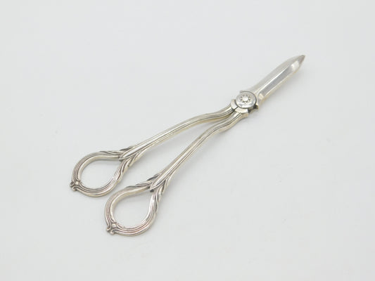 Art Nouveau Victorian Sterling Silver Grape Scissors or Shears Antique 1899 Sheffield