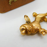 Regency Cast 18ct Yellow Gold Old Cut Diamond Poodle Dog Fob or Charm c1830