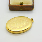 9ct Yellow Gold Floral Pattern Sweetheart Locket Vintage 1982 Birmingham