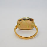 George III 15ct Yellow Gold, Seed Pearl & Locket Mourning Ring Antique c1820