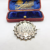 Victorian Sterling Silver 'Isa' Christening Name Brooch c1880 Antique