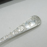 Victorian Sterling Silver Floral Teaspoon & Tongs Set Antique 1898 Sheffield