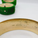 Sterling Silver Gilt Victorian Style Floral Pattern Cuff Bangle Bracelet Vintage 1969