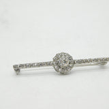 19th Century French .950 Silver Paste Set Floral Bar Brooch Antique c1880