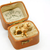 Regency Cast 18ct Yellow Gold Old Cut Diamond Poodle Dog Fob or Charm c1830