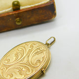9ct Yellow Gold Floral Acanthus Pattern Locket Pendant Vintage 1990 London