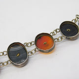 Victorian Scottish Sterling Silver & Cabochon Agate Panel Bracelet Antique