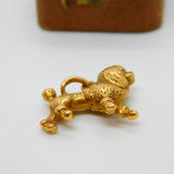 Regency Cast 18ct Yellow Gold Old Cut Diamond Poodle Dog Fob or Charm c1830