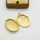 9ct Yellow Gold Floral Acanthus Pattern Locket Pendant Vintage 1990 London