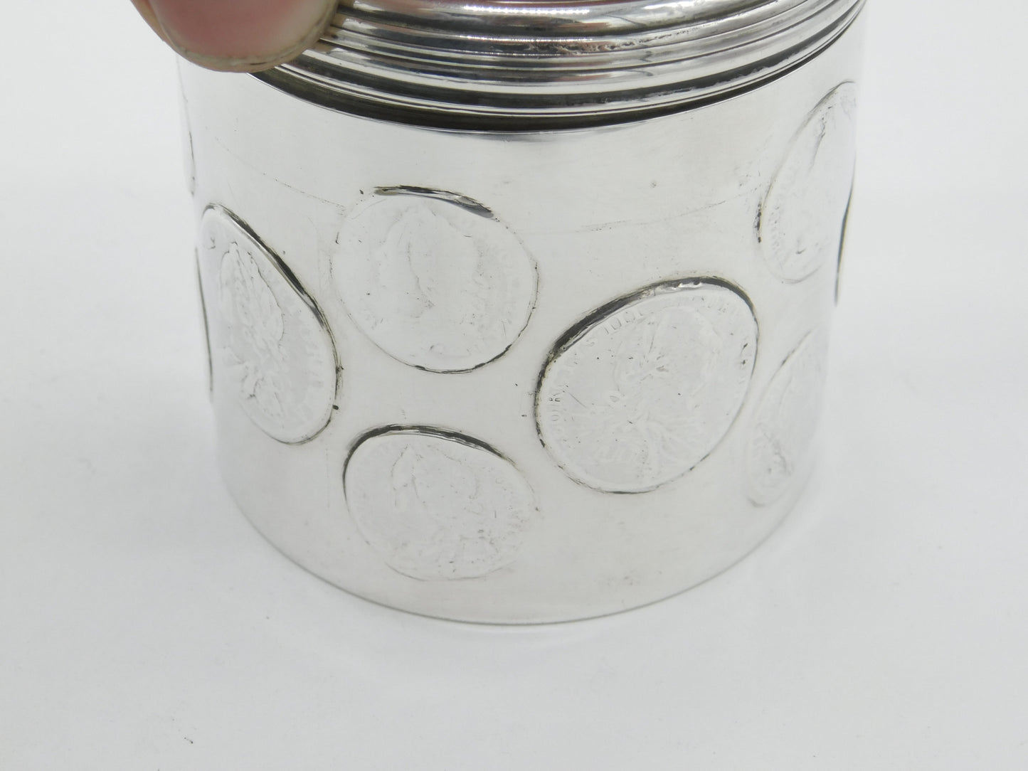 Georgian Sterling Silver Early Coin Set Money Box 1826 Antique London