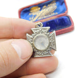 Victorian Sterling Silver Cross Form Compass Fob Pendant c1880 Antique