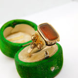 18th Century French Revolution Interest 18ct Yellow Gold Carnelian Rat in the Guillotine Intaglio Ring c1790