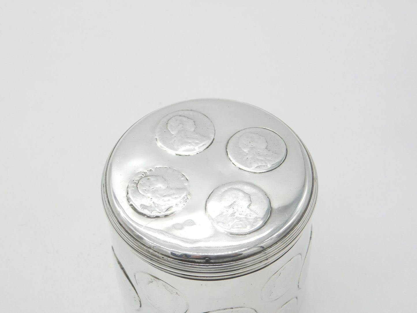 Georgian Sterling Silver Early Coin Set Money Box 1826 Antique London