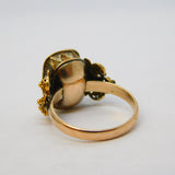 18th Century French Revolution Interest 18ct Yellow Gold Carnelian Rat in the Guillotine Intaglio Ring c1790