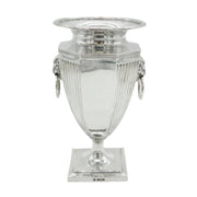 Sterling Silver Pedestal Flower Vase Lion Mask Handles Antique 1922 Sheffield