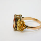 18th Century French Revolution Interest 18ct Yellow Gold Carnelian Rat in the Guillotine Intaglio Ring c1790