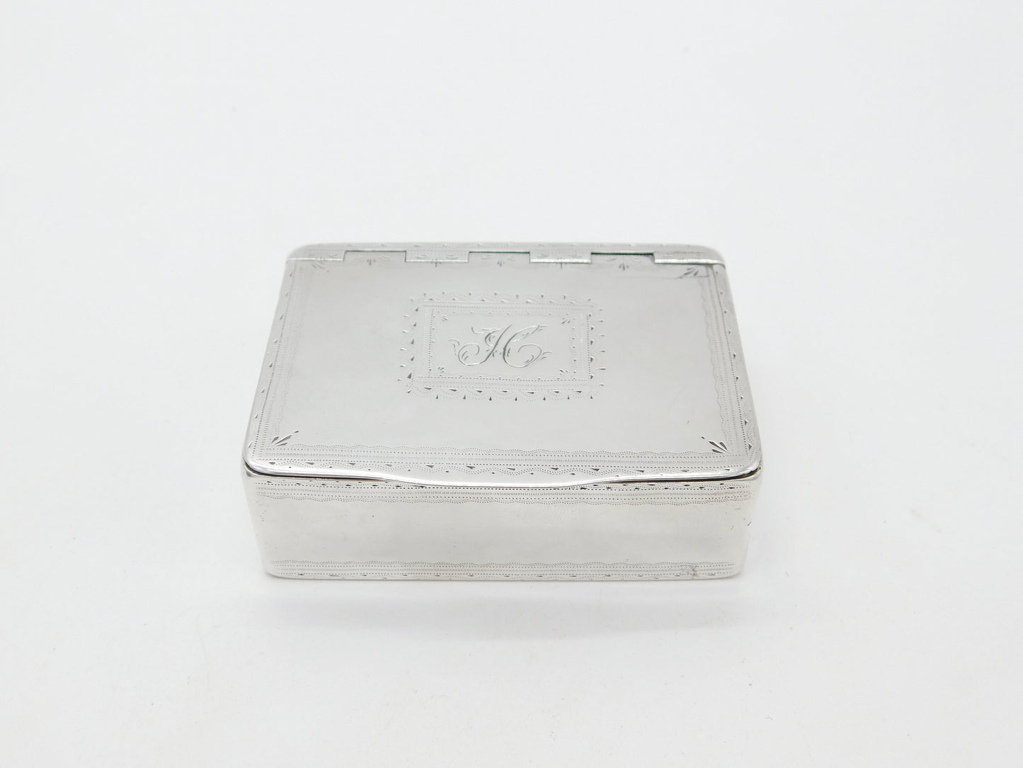 18th Century Irish Georgian Sterling Silver Bright Cut Snuff Box Antique c1760