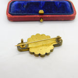 Victorian Gilt Metal Micro-Mosaic Floral Brooch Antique c1860 Italian