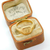 9ct Yellow Gold 'D' Italic Initial Signet Ring Vintage 1978 Birmingham