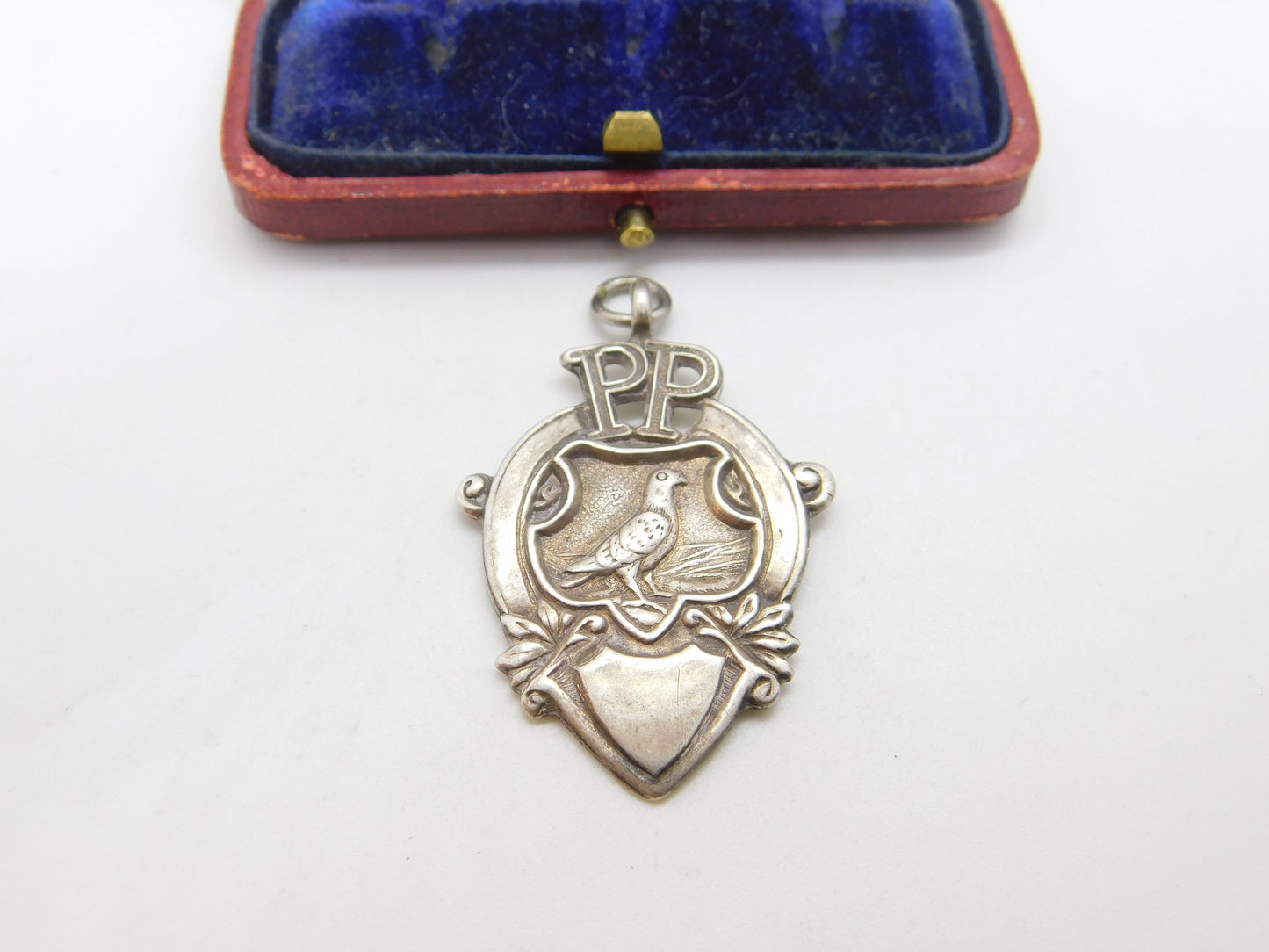 Sterling Silver Pigeon Fanciers Fob Medal 1925 Birmingham Antique Art Deco