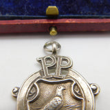 Sterling Silver Pigeon Fanciers Fob Medal 1925 Birmingham Antique Art Deco