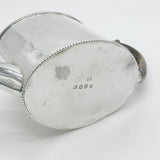 George III Sterling Silver Wooden Handle Beaded Teapot Antique 1780 Newcastle