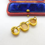 Georgian Grand Tour Period Carved Shell Triple Cameo Brooch Antique c1800